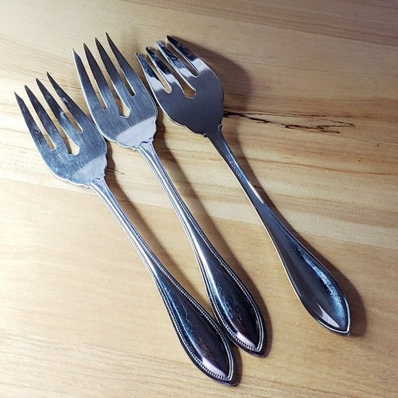 Oneida Arbor American Harmony Salad Forks set of 3 USA stainless flatware - Picture 4 of 4